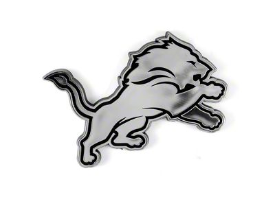 Detroit Lions Molded Emblem; Chrome (Universal; Some Adaptation May Be Required)