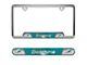 Embossed License Plate Frame with Miami Dolphins Logo; Aqua (Universal; Some Adaptation May Be Required)