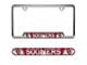 Embossed License Plate Frame with University of Oklahoma Logo; Crimson (Universal; Some Adaptation May Be Required)