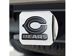 Hitch Cover with Chicago Bears Logo; Chrome (Universal; Some Adaptation May Be Required)