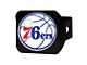 Hitch Cover with Philadelphia 76ers Logo; Blue (Universal; Some Adaptation May Be Required)