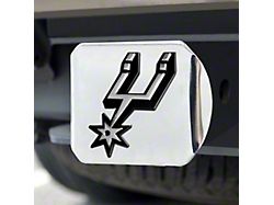 Hitch Cover with San Antonio Spurs Logo; Chrome (Universal; Some Adaptation May Be Required)