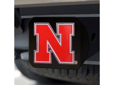 Hitch Cover with University of Nebraska Logo; Red (Universal; Some Adaptation May Be Required)