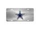 License Plate with Dallas Cowboys Logo; Stainless Steel (Universal; Some Adaptation May Be Required)