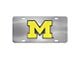 License Plate with University of Michigan Logo; Stainless Steel (Universal; Some Adaptation May Be Required)