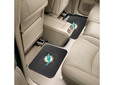 Molded Rear Floor Mats with Miami Dolphins Logo (Universal; Some Adaptation May Be Required)