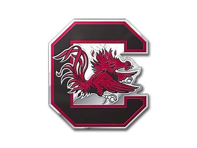 University of South Carolina Embossed Emblem; Maroon and Black (Universal; Some Adaptation May Be Required)