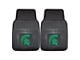 Vinyl Front Floor Mats with Michigan State University Logo; Black (Universal; Some Adaptation May Be Required)