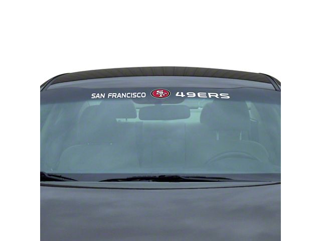 Windshield Decal with San Francisco 49ers Logo; White (Universal; Some Adaptation May Be Required)