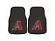 Carpet Front Floor Mats with Arizona Diamondbacks Logo; Black (Universal; Some Adaptation May Be Required)