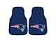 Carpet Front Floor Mats with New England Patriots Logo; Navy (Universal; Some Adaptation May Be Required)