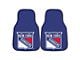 Carpet Front Floor Mats with New York Rangers Logo; Blue (Universal; Some Adaptation May Be Required)