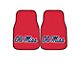 Carpet Front Floor Mats with Ole Miss Logo; Red (Universal; Some Adaptation May Be Required)