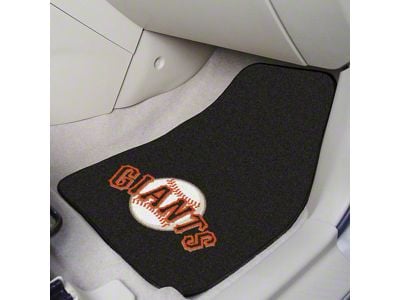 Carpet Front Floor Mats with San Francisco Giants Logo; Black (Universal; Some Adaptation May Be Required)