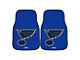 Carpet Front Floor Mats with St. Louis Blues Logo; Royal (Universal; Some Adaptation May Be Required)