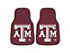 Carpet Front Floor Mats with Texas A&M University Logo; Maroon (Universal; Some Adaptation May Be Required)