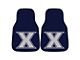 Carpet Front Floor Mats with Xavier University Logo; Navy (Universal; Some Adaptation May Be Required)