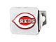 Hitch Cover with Cincinnati Reds Logo; Chrome (Universal; Some Adaptation May Be Required)