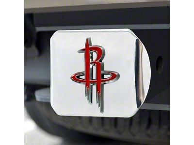 Hitch Cover with Houston Rockets Logo; Chrome (Universal; Some Adaptation May Be Required)