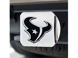 Hitch Cover with Houston Texans Logo; Chrome (Universal; Some Adaptation May Be Required)