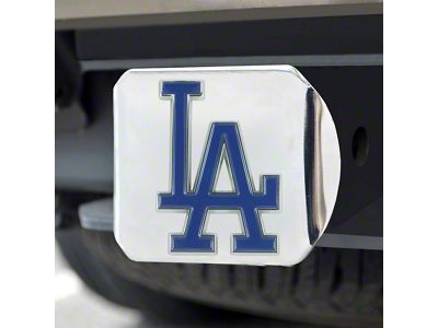 Hitch Cover with Los Angeles Dodgers Logo; Chrome (Universal; Some Adaptation May Be Required)