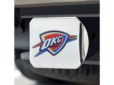 Hitch Cover with Oklahoma City Thunder Logo; Chrome (Universal; Some Adaptation May Be Required)