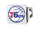 Hitch Cover with Philadelphia 76ers Logo; Chrome (Universal; Some Adaptation May Be Required)