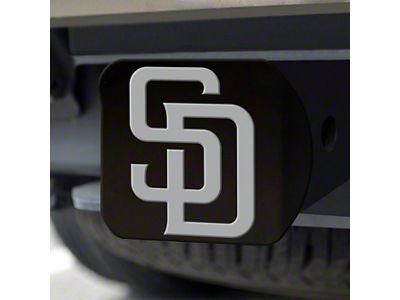 Hitch Cover with San Diego Padres Logo; Black (Universal; Some Adaptation May Be Required)