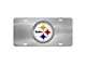 License Plate with Pittsburgh Steelers Logo; Stainless Steel (Universal; Some Adaptation May Be Required)