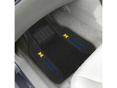 Molded Front Floor Mats with University of Michigan Logo (Universal; Some Adaptation May Be Required)