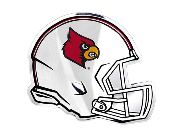 University of Louisville Embossed Helmet Emblem; Red (Universal; Some Adaptation May Be Required)