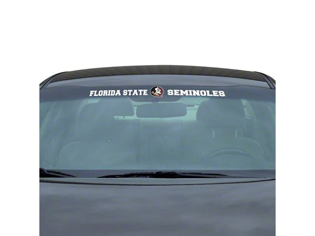 Windshield Decal with Florida State University Logo; White (Universal; Some Adaptation May Be Required)