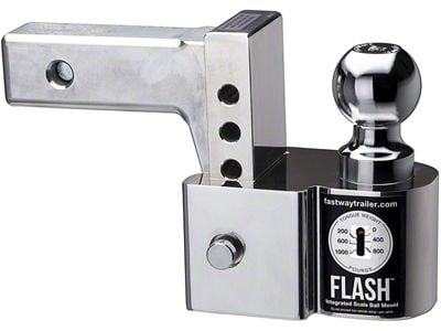 FLASH ISBM Series 2-Inch Receiver Hitch Adjustable Ball Mount with 2-Inch and 2-5/16-Inch Chrome Ball; 4-Inch Drop (Universal; Some Adaptation May Be Required)