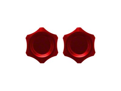 Fathouse Performance Billet Cap Kit; Red (18-24 2.7L/3.5L EcoBoost, 5.0L F-150)