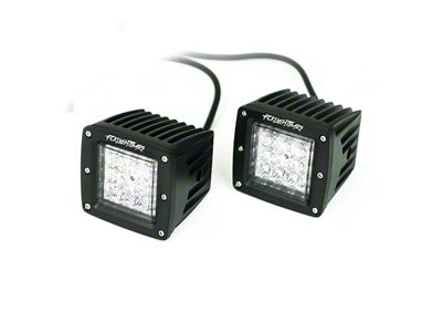 FCKLightBars Dual Purpose Chase 3-Inch LED Light Pods; Amber/White (Universal; Some Adaptation May Be Required)