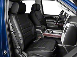 Fia Custom Fit Leatherlite Front Seat Covers; Black (14-18 Sierra 1500 w/ Bucket Seats)