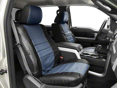 Fia Custom Fit Leatherlite Front Seat Covers; Blue (09-14 F-150 w/ Bucket Seats)