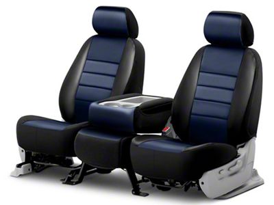 Fia Custom Fit Leatherlite Front Seat Covers; Blue (14-18 Silverado 1500 w/ Bucket Seats)