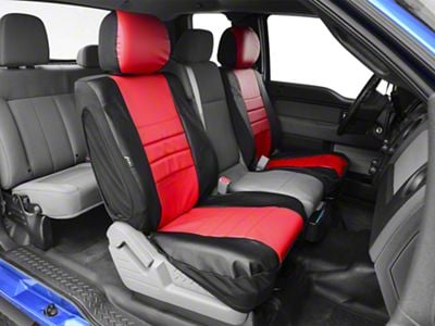 Fia Custom Fit Leatherlite Front Seat Covers; Red (09-14 F-150 w/ Bucket Seats)