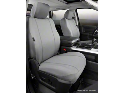 Fia Custom Fit Poly-Cotton Front Seat Covers; Gray (03-06 Silverado 1500 w/ Bucket Seats)