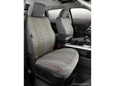 Fia Custom Fit Saddle Blanket Front Seat Covers; Gray (14-18 Sierra 1500 w/ Bucket Seats)