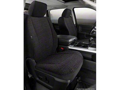 Fia Custom Fit Solid Saddle Blanket Front Seat Covers; Black (14-18 Silverado 1500 w/ Bucket Seats)