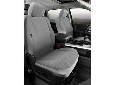 Fia Custom Fit Solid Saddle Blanket Front Seat Covers; Gray (14-18 Sierra 1500 w/ Bucket Seats)