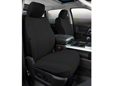 Fia Custom Fit Poly-Cotton Front Seat Covers; Black (09-14 F-150 w/ Bucket Seats)