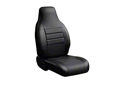 Fia LeatherLite Series Front Seat Covers; Black (19-24 RAM 2500 w/ Bucket Seats)