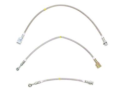 Fine Lines Braided Stainless Complete Brake Hose Kit; Front and Rear (97-03 4WD F-150 w/ 4-Wheel Disc Brakes)