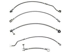 Fine Lines Braided Stainless Complete Brake Hose Kit; Front and Rear (99-04 4WD F-250 Super Duty w/ 4-Wheel ABS & Non-Staggered Rear Calipers)