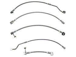 Fine Lines Braided Stainless Complete Brake Hose Kit; Front and Rear (99-01 4WD F-350 Super Duty w/ 2-Wheel ABS & Staggered Rear Calipers)