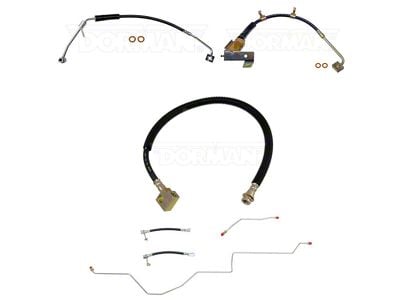 Fine Lines Complete Brake Hose Kit; Rubber (02-05 RAM 1500 w/ 4-Wheel ABS)