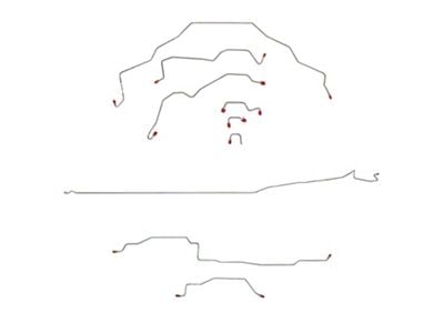 Fine Lines Complete Brake Line Kit; Stainless (95-97 2WD RAM 1500 Regular Cab w/ 6.4-Foot Box & 2-Wheel ABS)